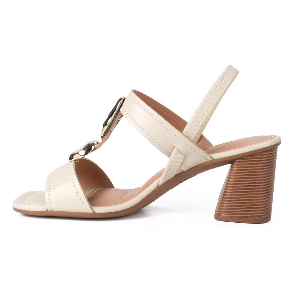 Sandália Dakota de Salto Bloco Feminina Y9769 Bege 4