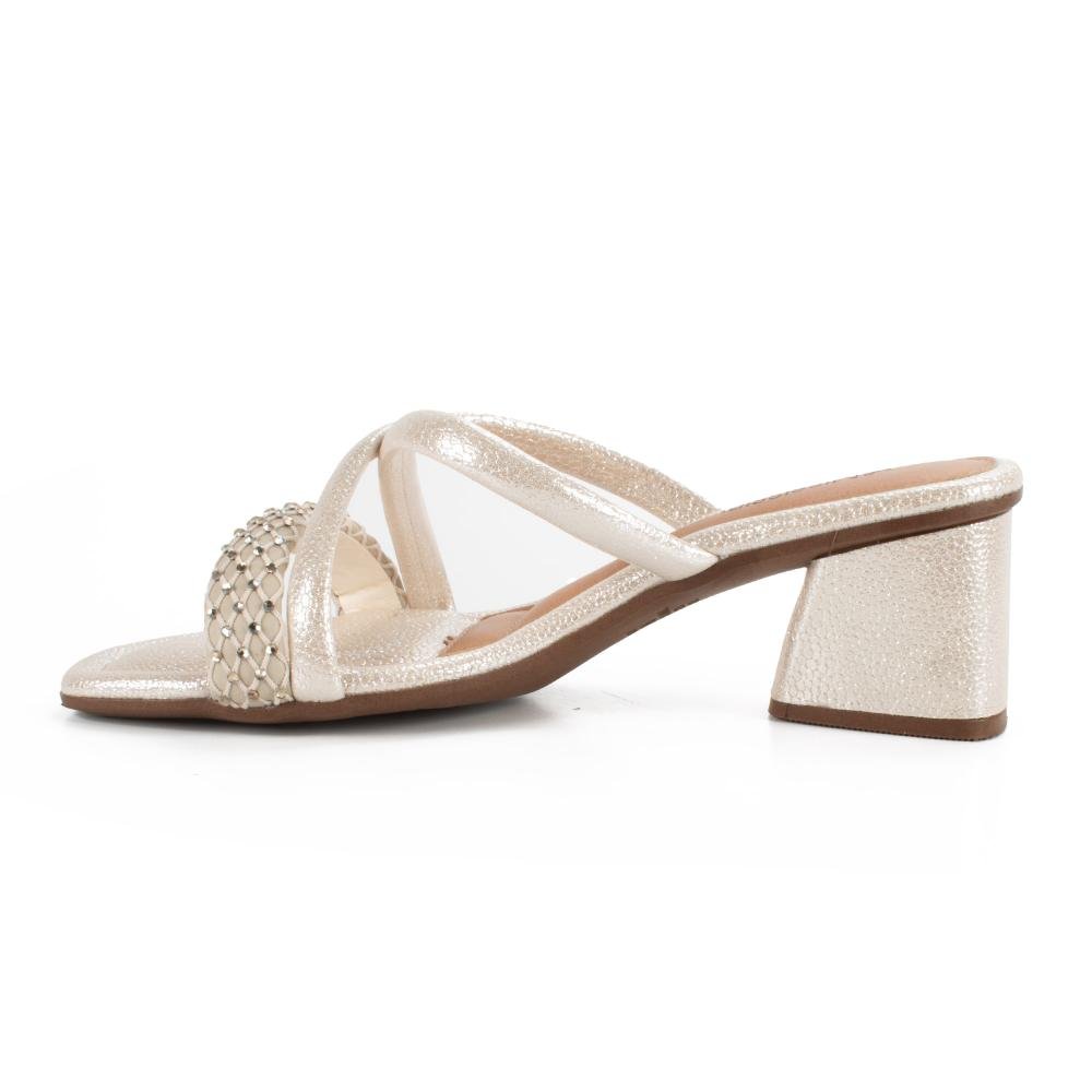 Tamanco Mississipi de Salto Bloco Feminino MF743 Bege Claro 4