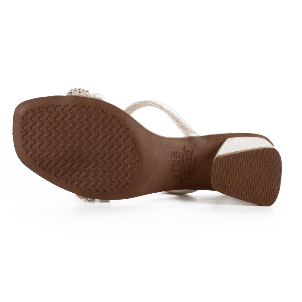 Tamanco Mississipi de Salto Bloco Feminino MF743 Bege Claro 5