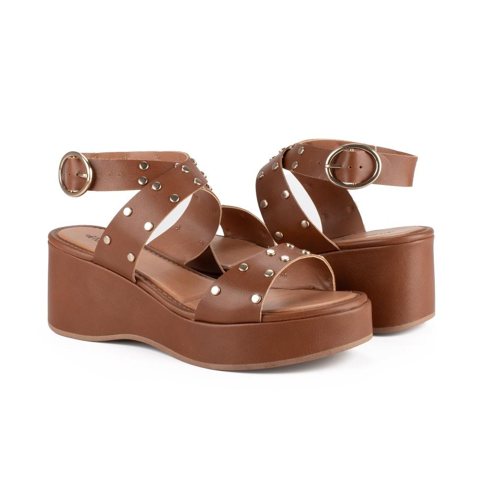 Sandália Mississipi Anabela Feminina MF505 Caramelo 6