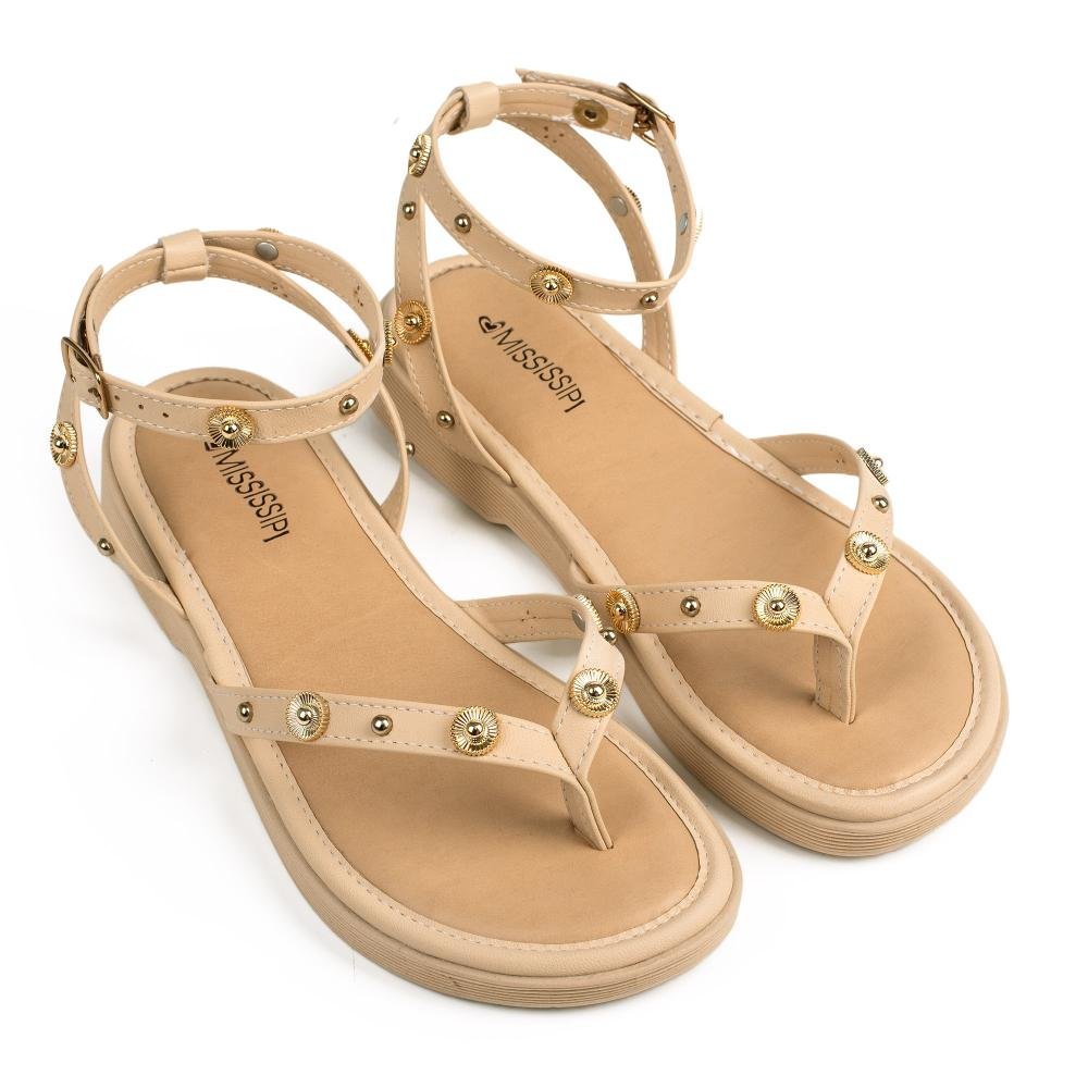 Sandália Mississipi Rasteira Feminina MC567 Bege 5