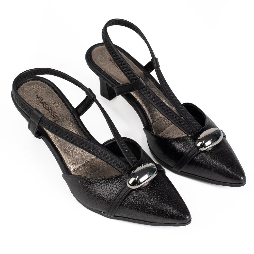 Scarpin Mississipi de Salto Alto Feminino ME914 Preto 5