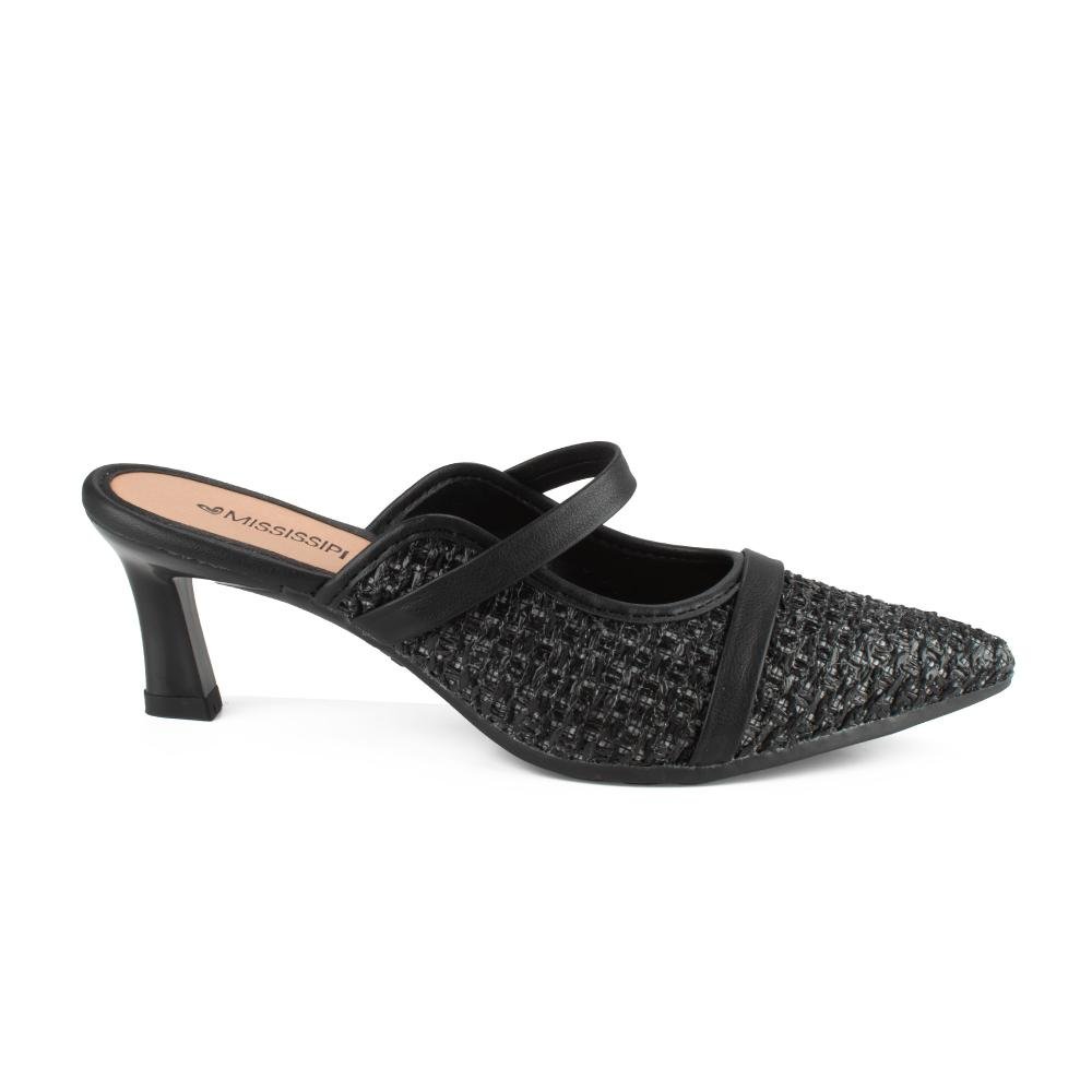 Mule Mississipi de Salto Alto Feminino MF902 Preto 3