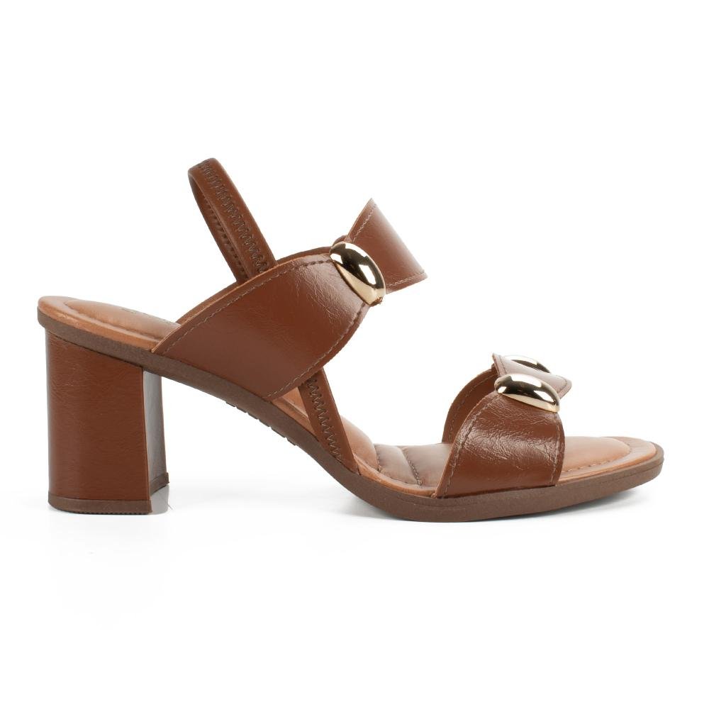 Sandália Mississipi de Salto Bloco Feminina MF765 Caramelo 3