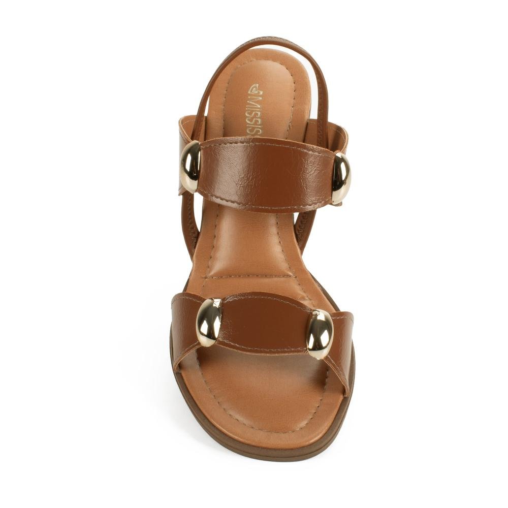 Sandália Mississipi de Salto Bloco Feminina MF765 Caramelo 6