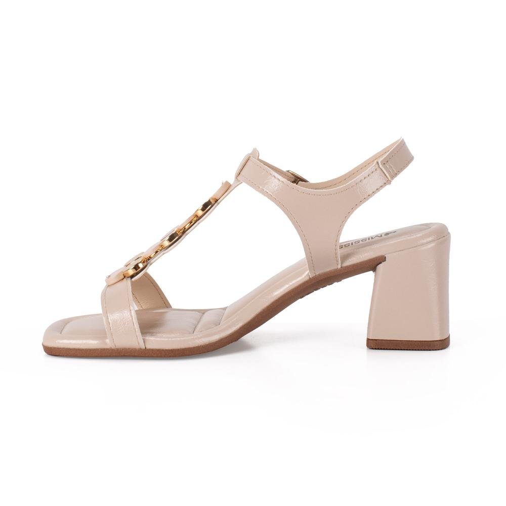 Sandália Mississipi de Salto Bloco Feminina J0641 Branco 4