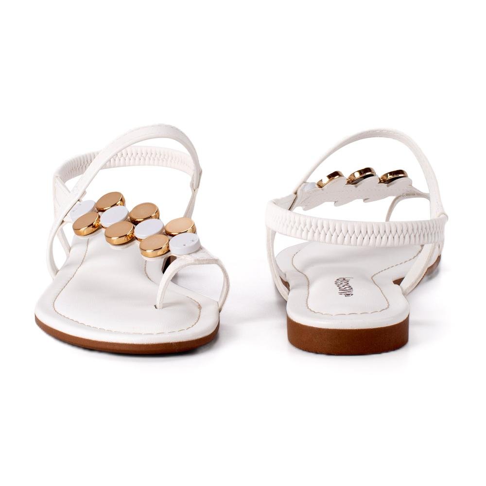 Sandália Mississipi Rasteira Feminina J0421 Branco 6