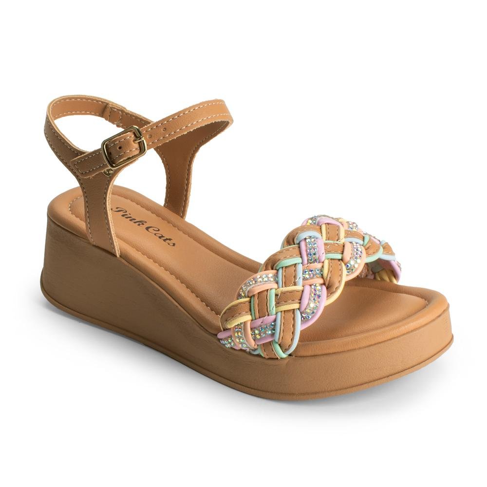 Sandália Pink Cats Infantil Anabela V5731