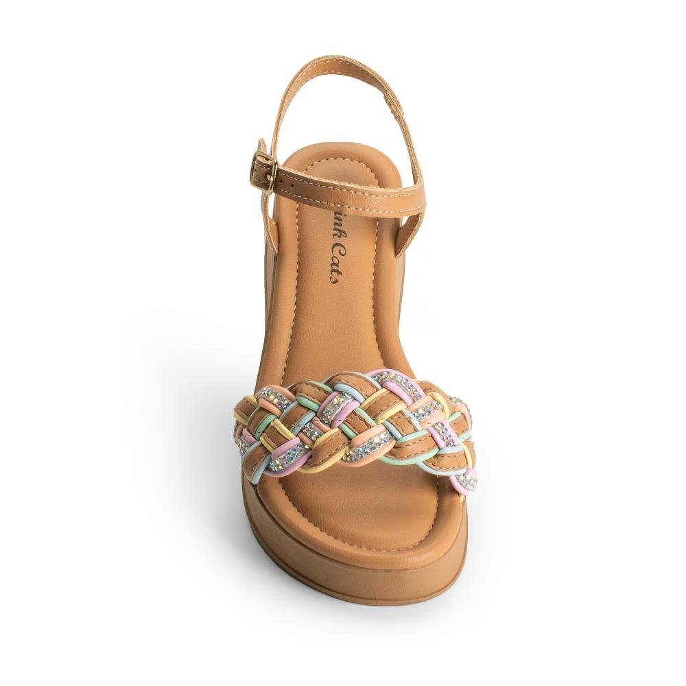 Sandália Pink Cats Infantil Anabela V5731 Caramelo 5