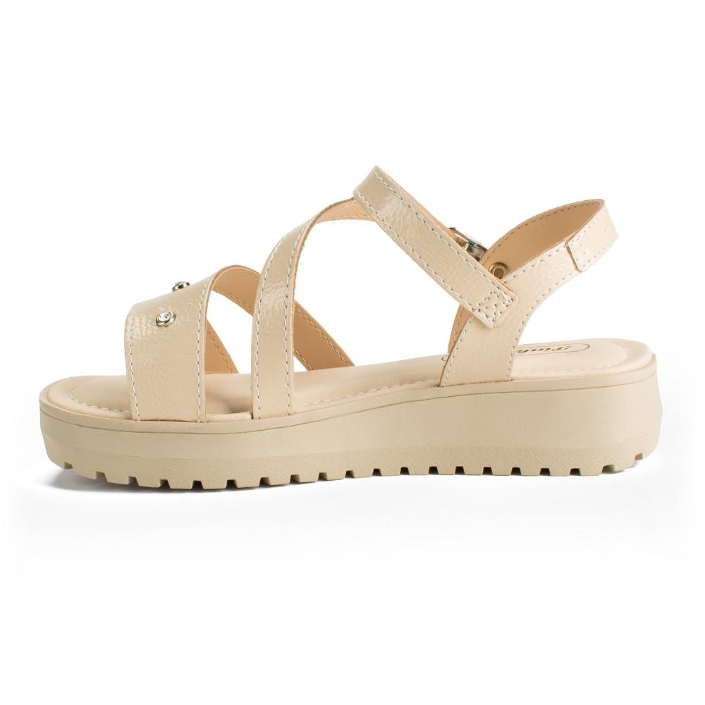 Sandália Pink Cats Infantil Flatform V5722 Bege 3