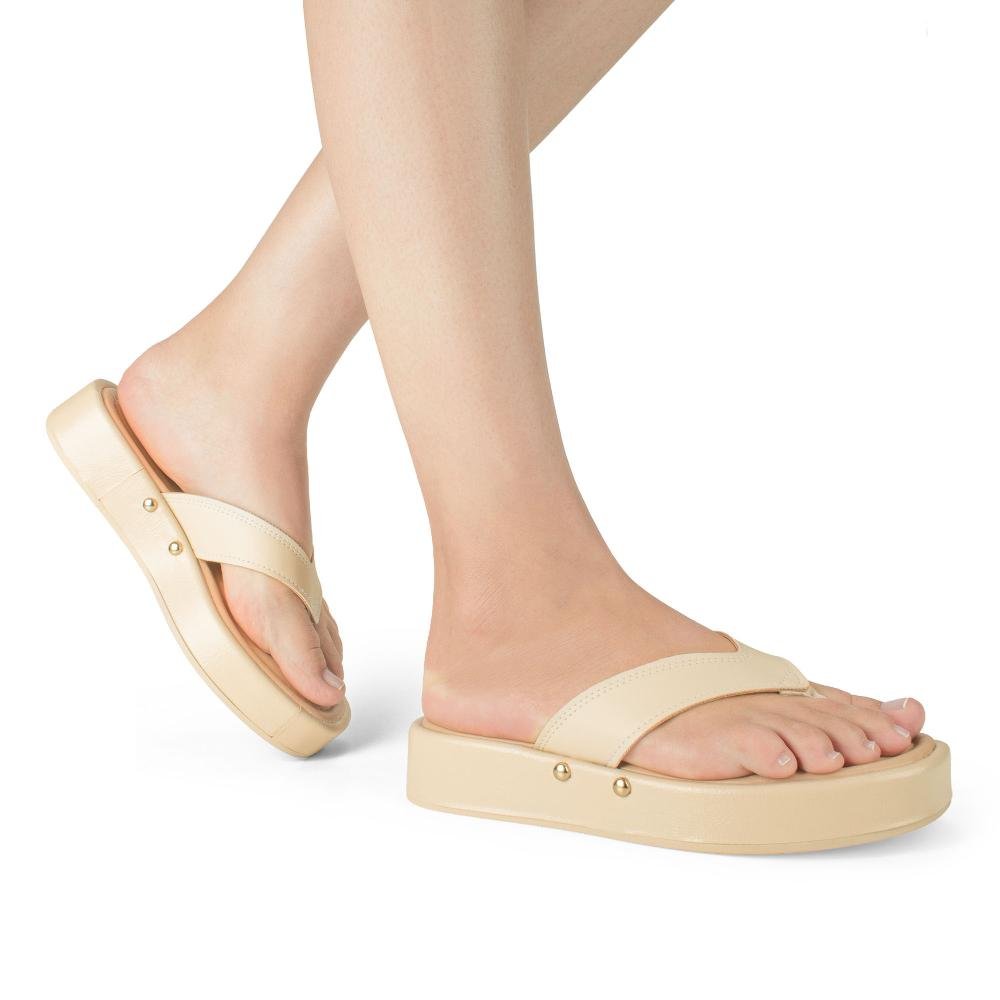 Chinelo Dakota Flatform Feminina DB051 Bege 2
