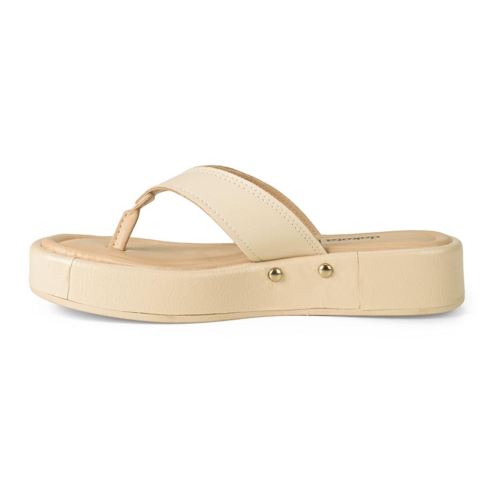 Chinelo Dakota Flatform Feminina DB051 Bege 4