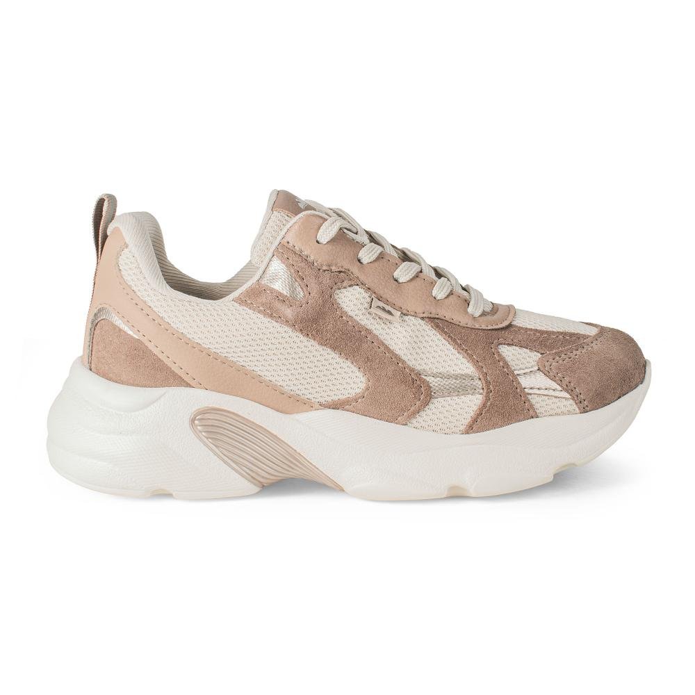 Dad Sneaker Dakota Em Couro Feminino D2051 Marrom Claro 3