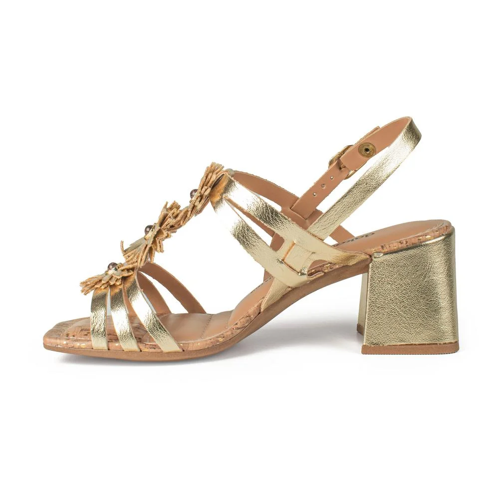 Sandália Dakota de Salto Bloco Feminina Y9754 Dourado 4