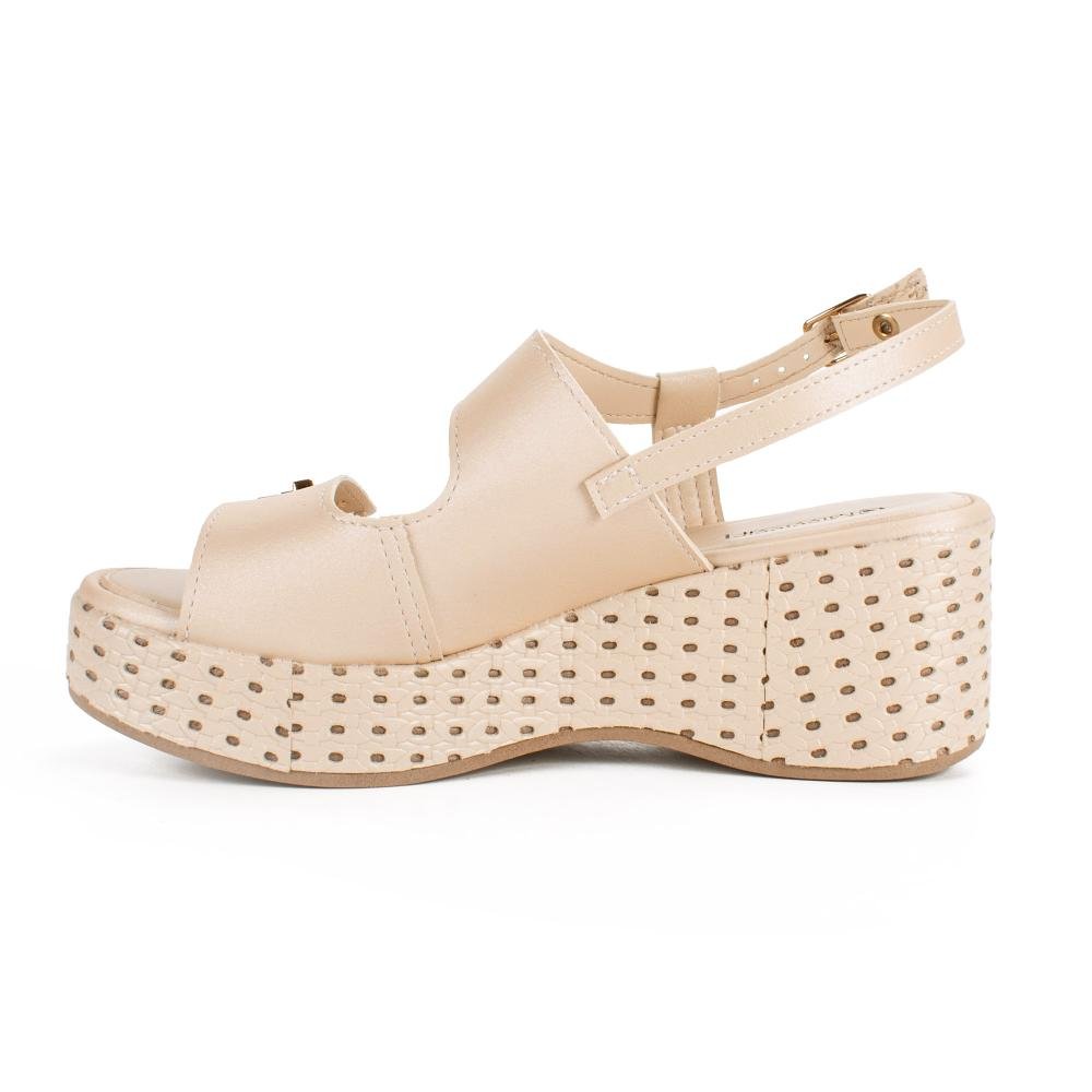 Sandália Mississipi Anabela Feminina J0461 Bege Claro 4