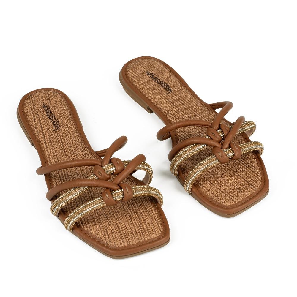 Slide Mississipi Com Brilhos Feminino J0381 Caramelo 5