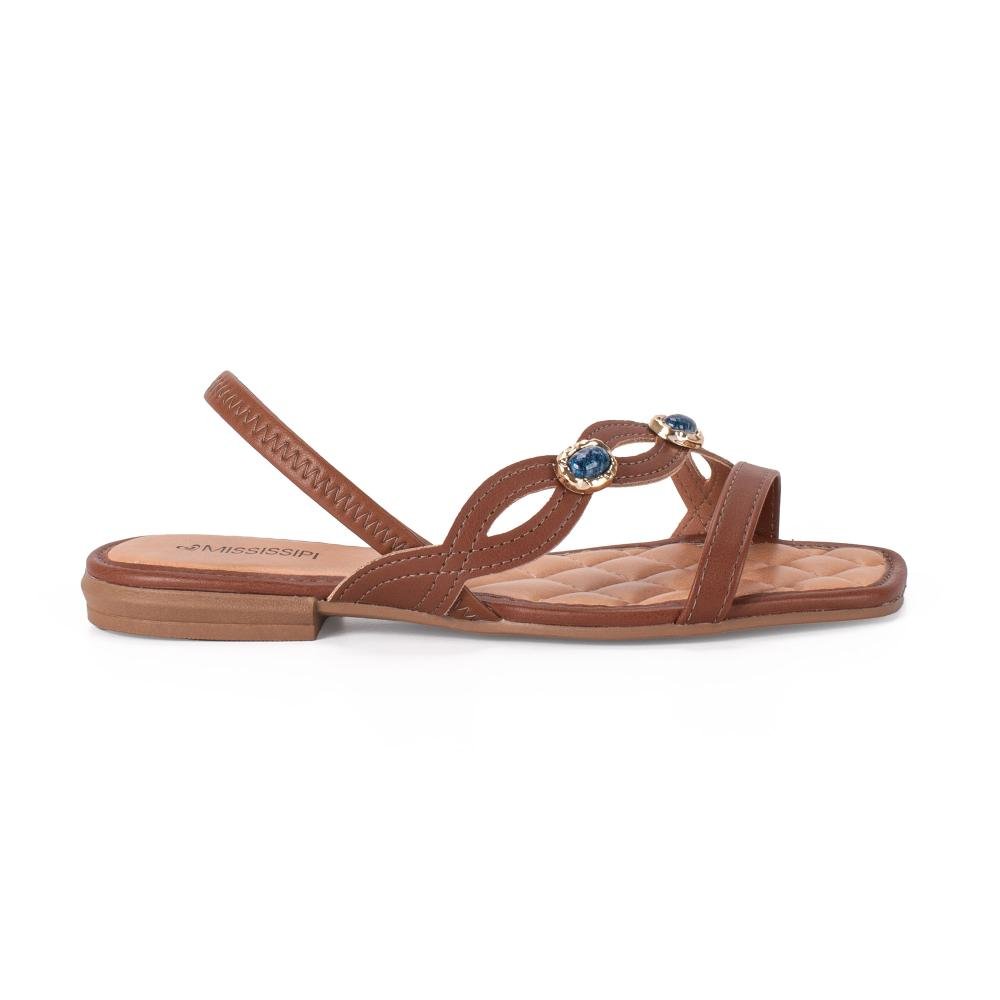 Sandália Mississipi Rasteira Feminina J0392 Caramelo 3