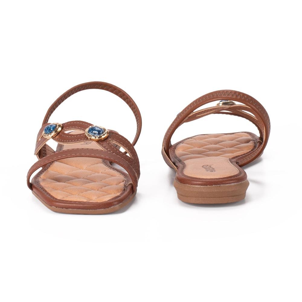 Sandália Mississipi Rasteira Feminina J0392 Caramelo 6