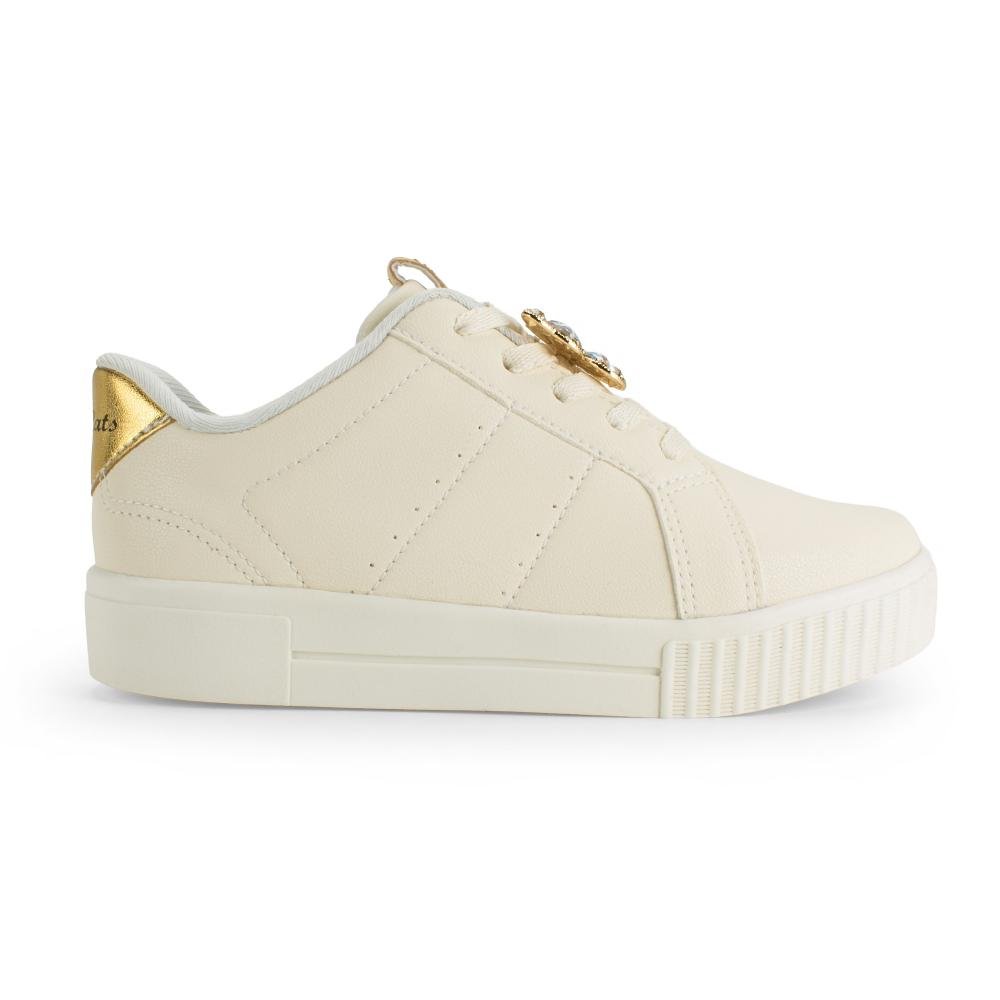 Tênis Pink Cats Infantil Casual V5803 Bege Claro 2