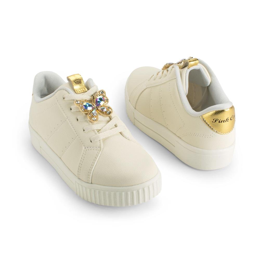 Tênis Pink Cats Infantil Casual V5803 Bege Claro 6