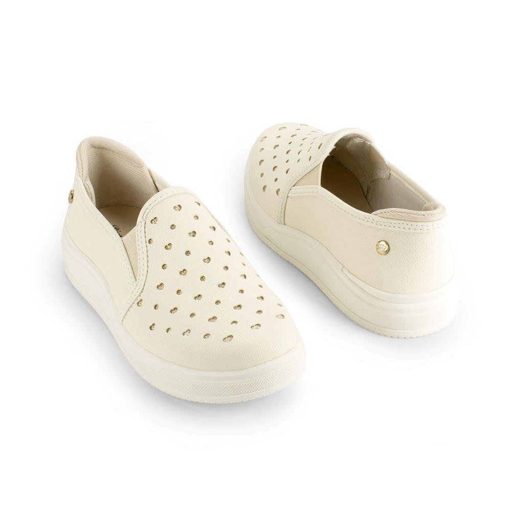 Tênis Pink Cats Infantil Slip On V5794 Bege Claro 6