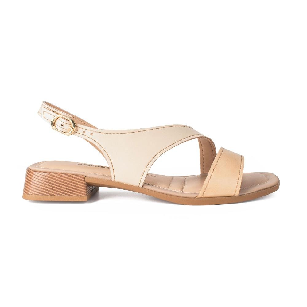 Sandália Dakota de Salto Bloco Feminina DB183 Bege Claro 3