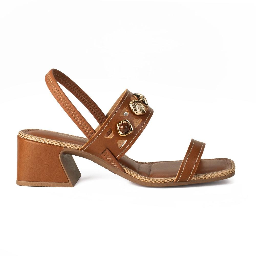 Sandália Dakota de Salto Bloco Feminina DB231 Caramelo 3