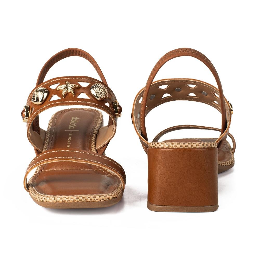 Sandália Dakota de Salto Bloco Feminina DB231 Caramelo 6