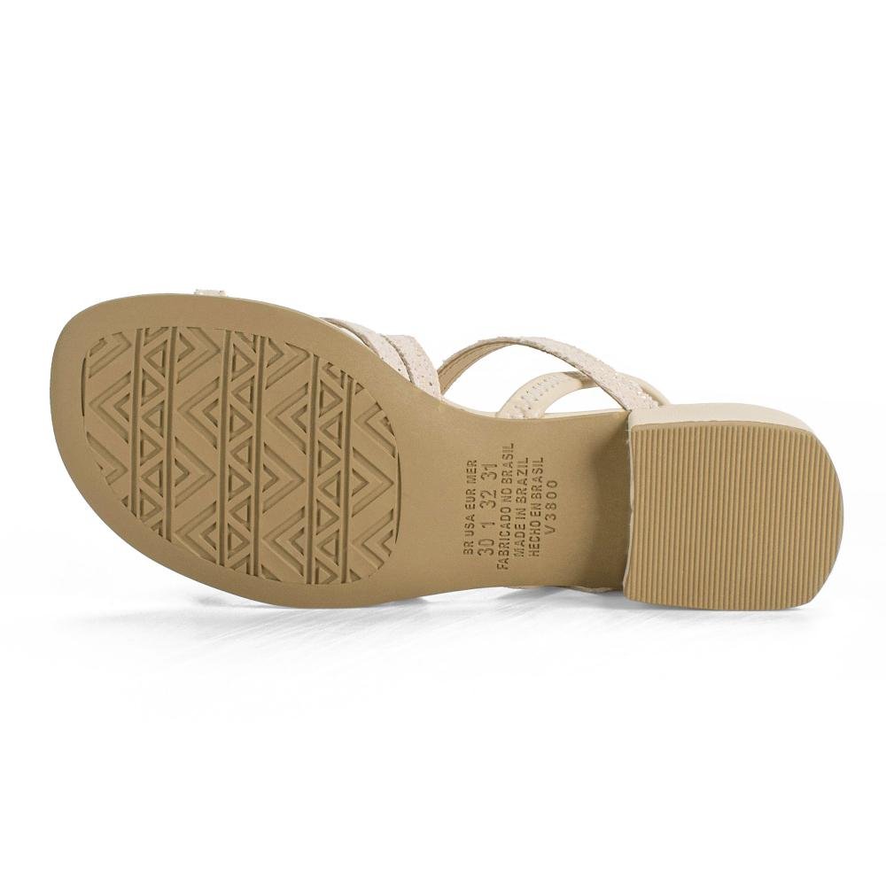 Sandália Pink Cats Infantil de Salto Bloco V5991 Bege 4