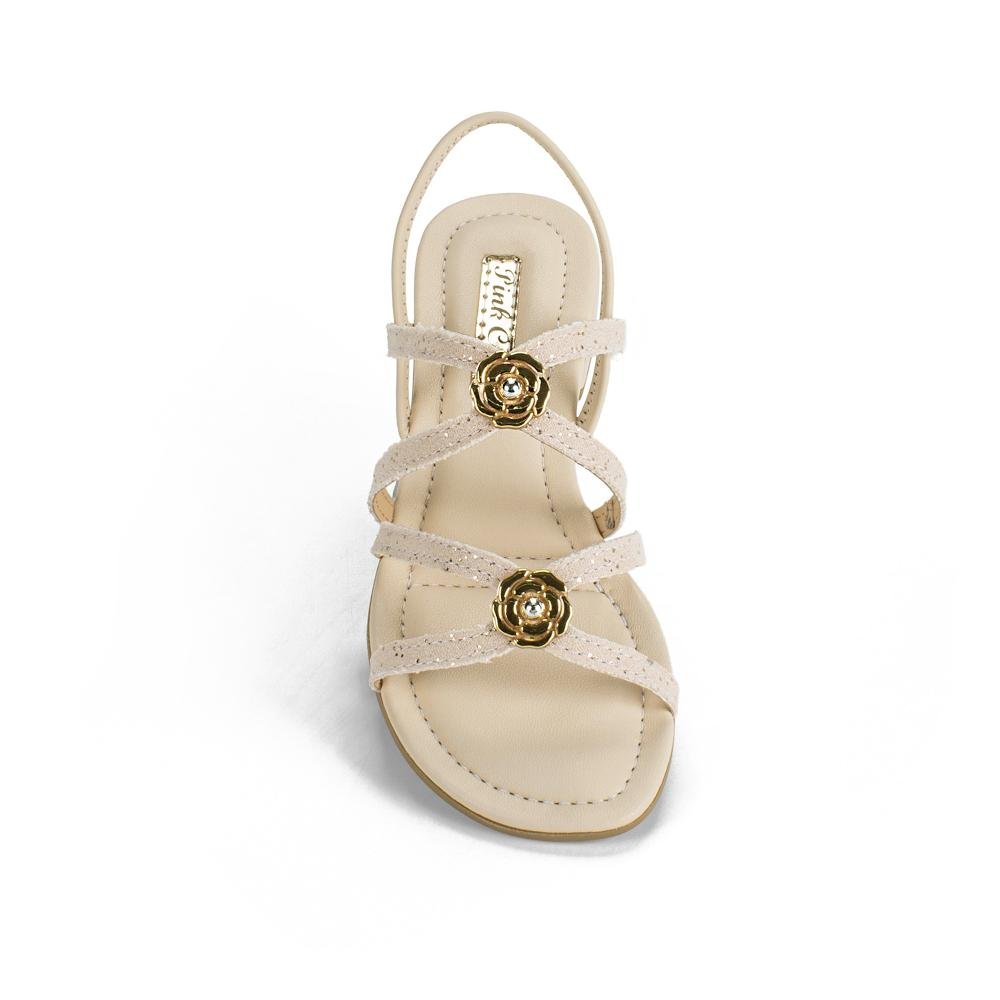 Sandália Pink Cats Infantil de Salto Bloco V5991 Bege 6