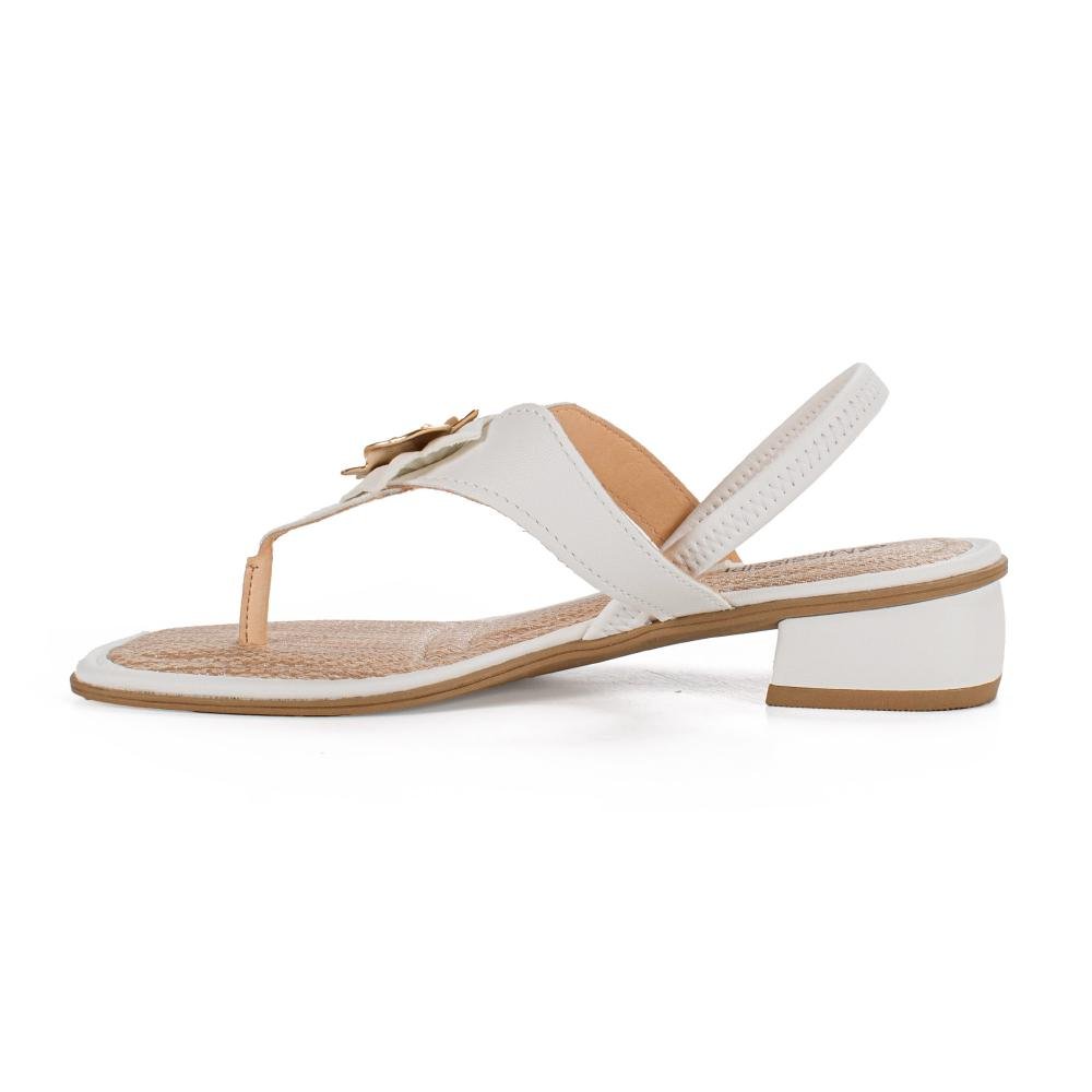 Sandália Mississipi de Salto Bloco Feminina J0552 Branco 4