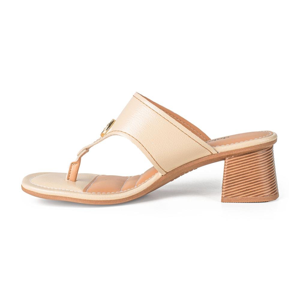 Tamanco Dakota de Salto Bloco Feminino DB071 Bege 4