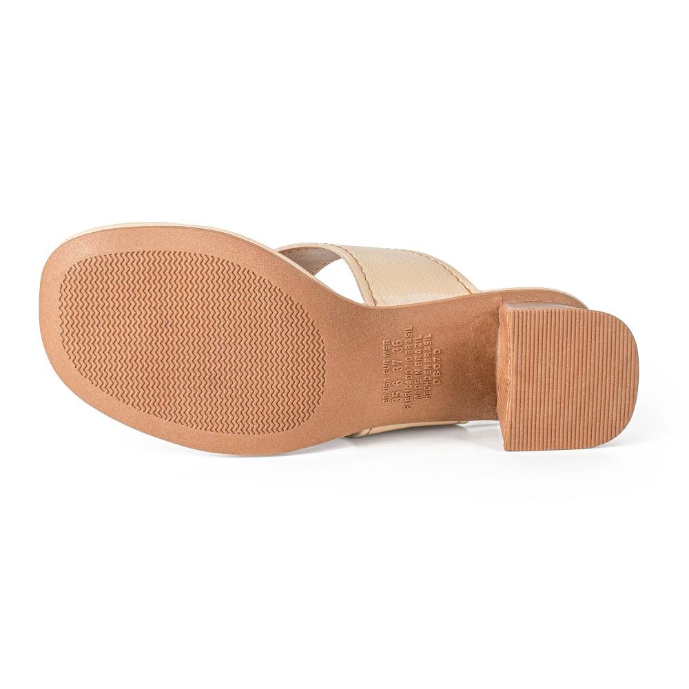 Tamanco Dakota de Salto Bloco Feminino DB071 Bege 5