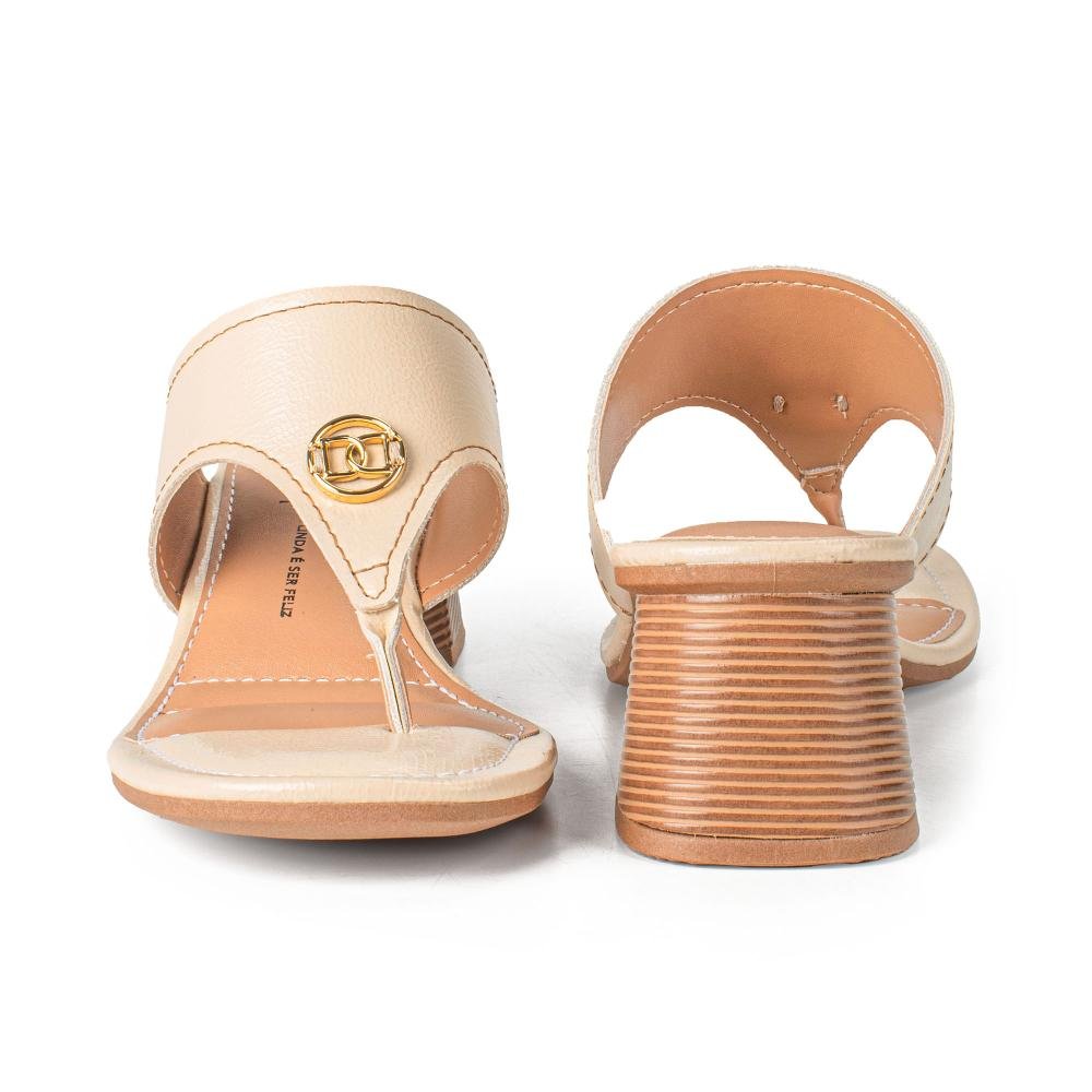 Tamanco Dakota de Salto Bloco Feminino DB071 Bege 6