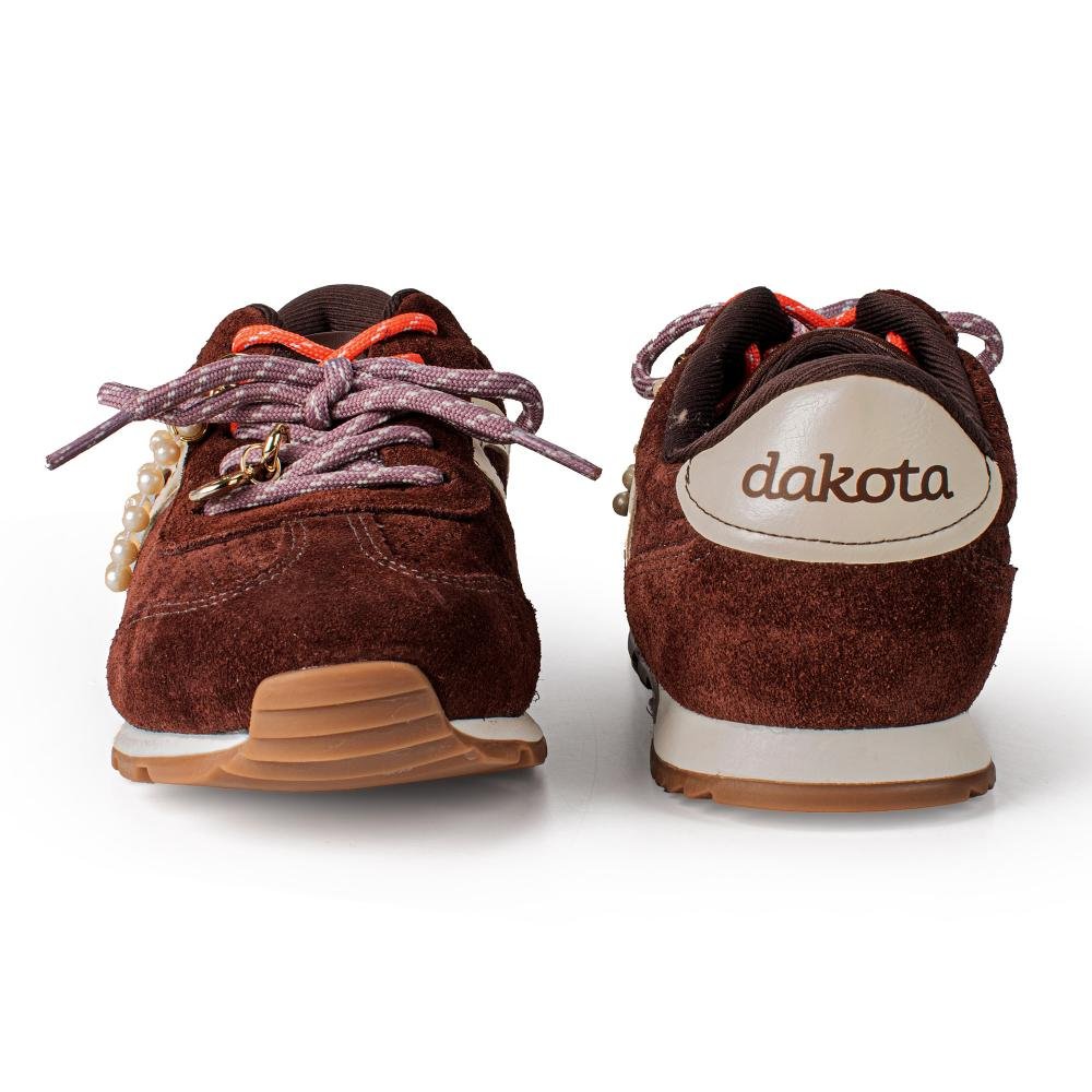 Tênis Dakota Casual Em Couro Feminino D2003 Café 6