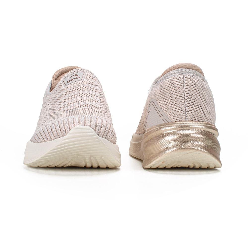 Tênis Kolosh Esportivo Feminino Slip On E0450 Bege Claro 5