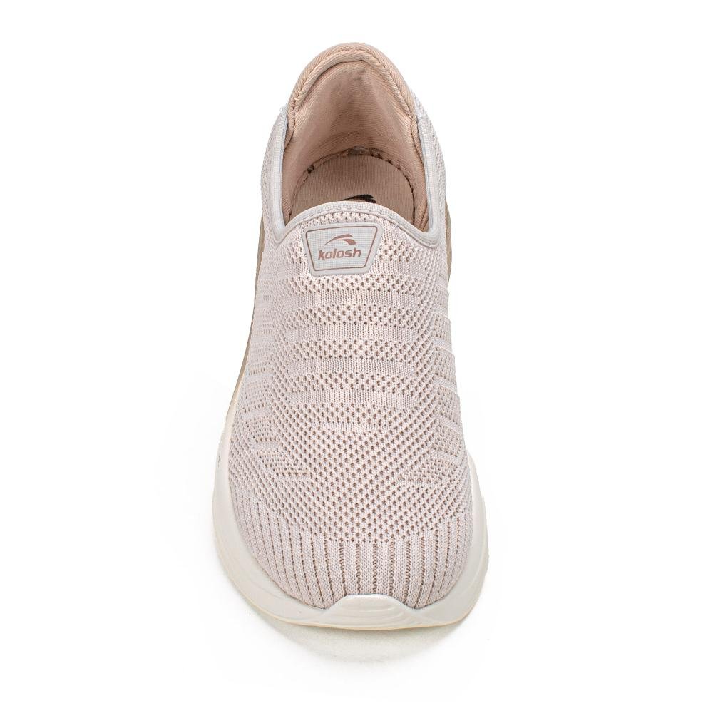 Tênis Kolosh Esportivo Feminino Slip On E0450 Bege Claro 6
