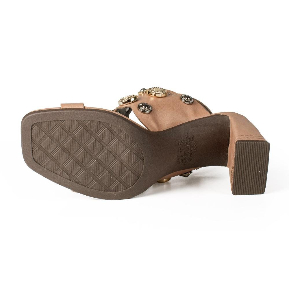 Sandália Dakota de Salto Bloco Marinho Feminina Y9504 Marrom Claro 5