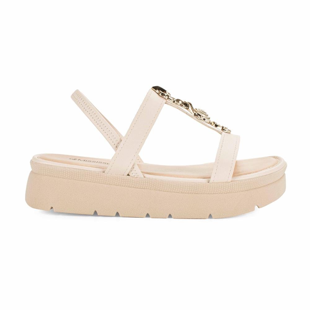 Sandália Mississipi Flatform Feminina J0214 Bege Claro 3
