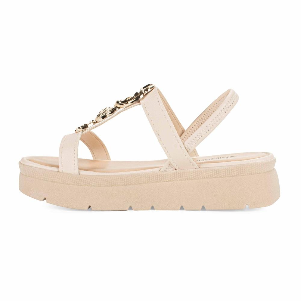 Sandália Mississipi Flatform Feminina J0214 Bege Claro 4