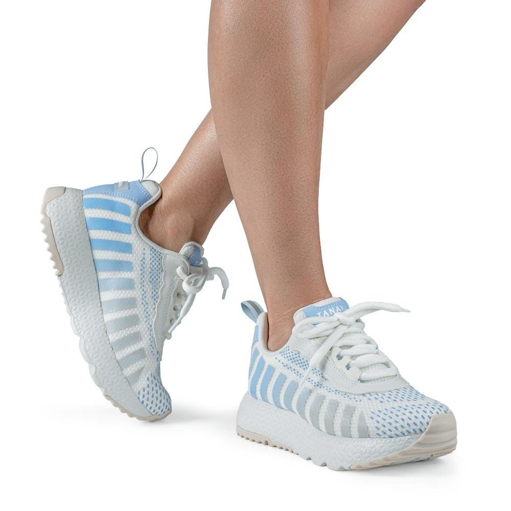 Tênis Tanara Casual Feminino T9411 Branco/Azul 2