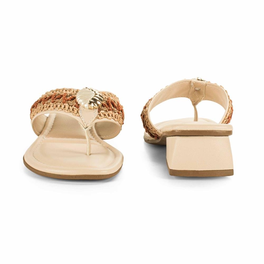 Tamanco Mississipi de Salto Bloco Feminino J0532 Bege 6