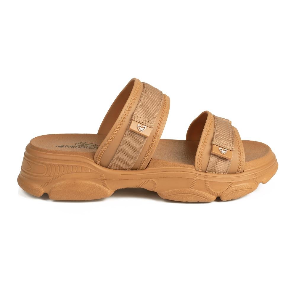 Slide Mississipi Flatform Feminino J0571 Caramelo 3