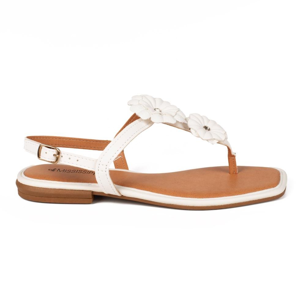 Sandália Mississipi Rasteira Feminina ME633 Branco 3