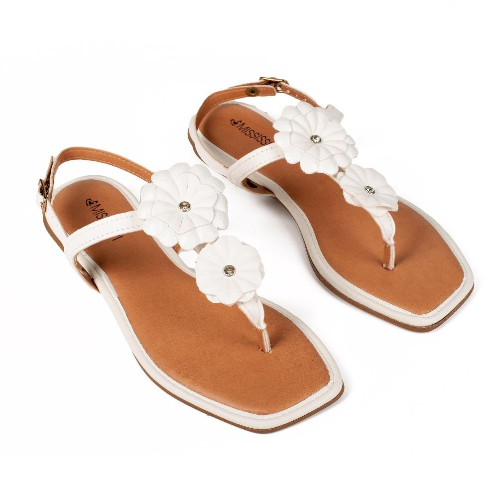 Sandália Mississipi Rasteira Feminina ME633 Branco 6