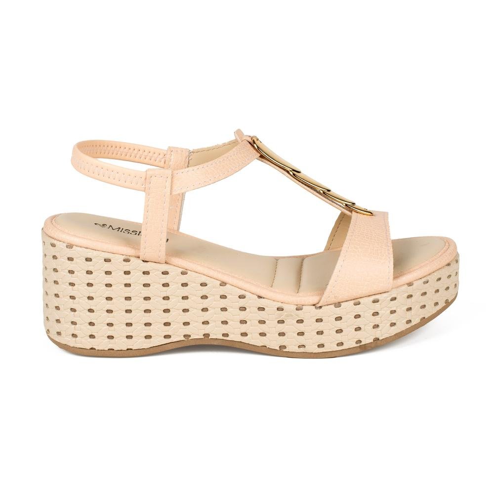 Sandália Mississipi Anabela Feminina J0462 Bege 3