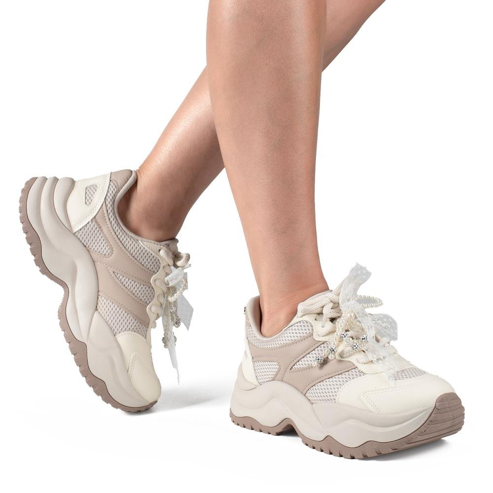 Dad Sneaker Tanara Feminino T9135 Bege 2