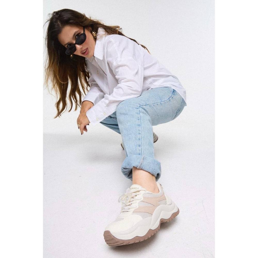 Dad Sneaker Tanara Feminino T9135 Bege 8