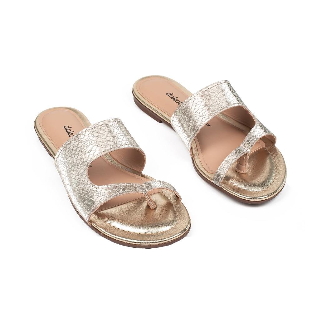 Slide Dakota Metalizado Feminino DB742 Dourado 6