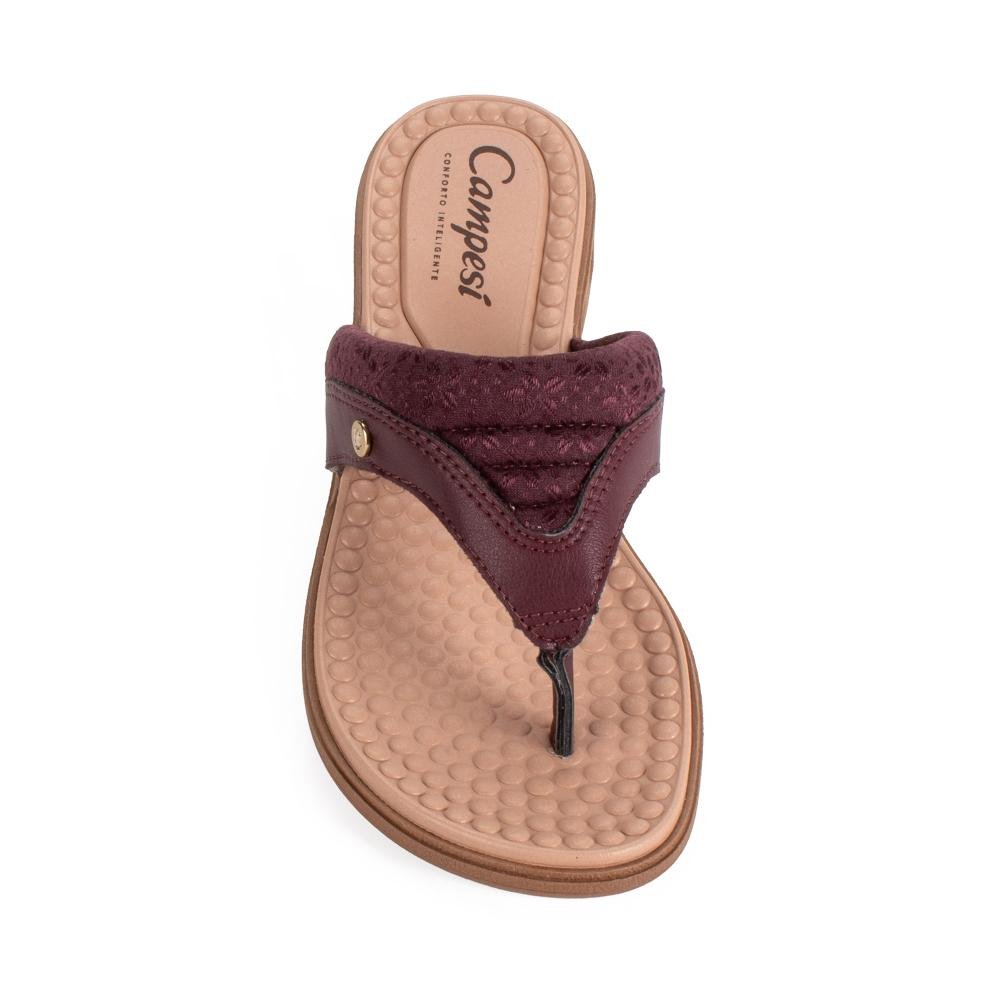 Chinelo Campesí Anabela Feminina CE074 Bordô 6